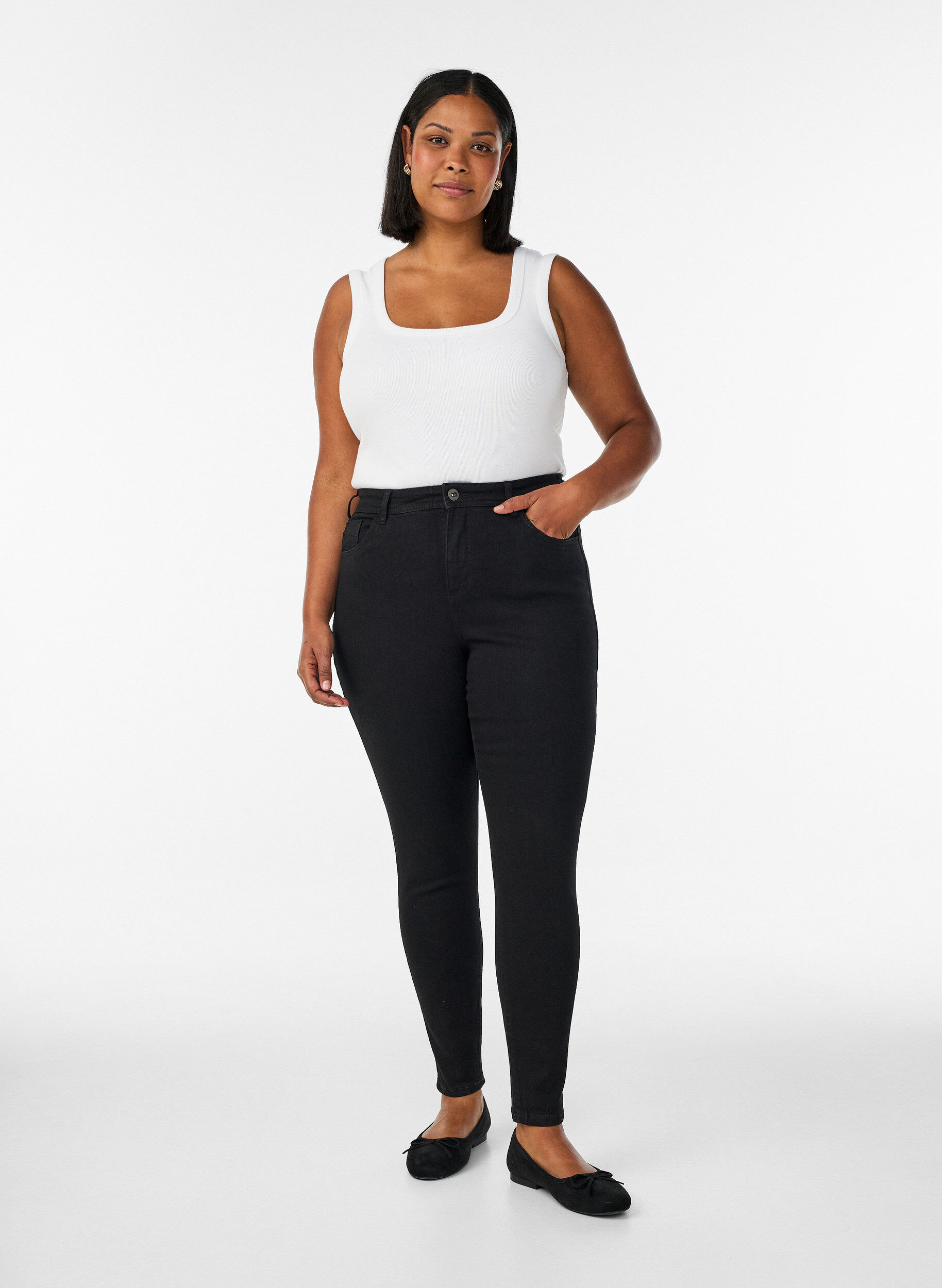 Jeans med super slim passform, Svart, Model