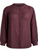 Skjorte med teksturert prikkemønster og broderidetaljer, Mørk Bordeaux, Packshot image number 0