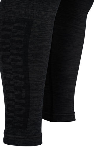 Melerte sømløse stilongs, Dark Grey Melange, Packshot image number 3