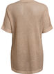 FLASH - Kortermet strikket bluse med v-hals, Beige, Packshot image number 1