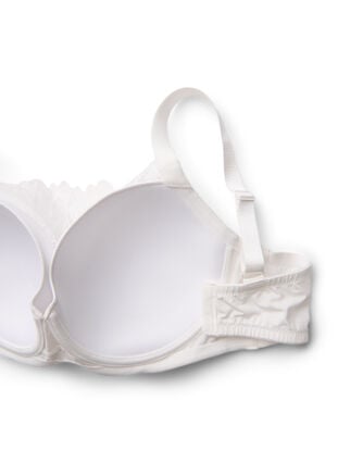 Zizzi Formpresset bøyle-BH med blonder detaljer, Hvit, Packshot image number 3