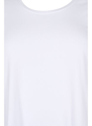 Basis T-skjorte i bomull med 3/4 ermer, Bright White, Packshot image number 2