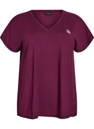 L&oslash;stsittende trenings-t-skjorte med v-hals, R&oslash;d