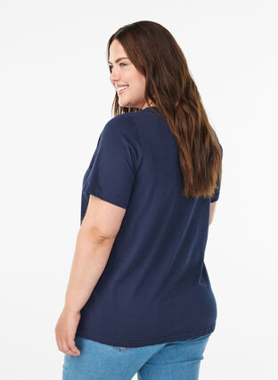 Zizzi FLASH - T-skjorte med trykk, Blå, Model image number 2