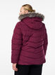 Kort boblejakke med hette, M&oslash;rk Bordeaux, Model image number 2