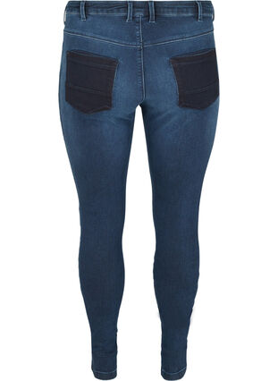 Super slim Amy jeans med høyt liv, Dark blue, Packshot image number 1