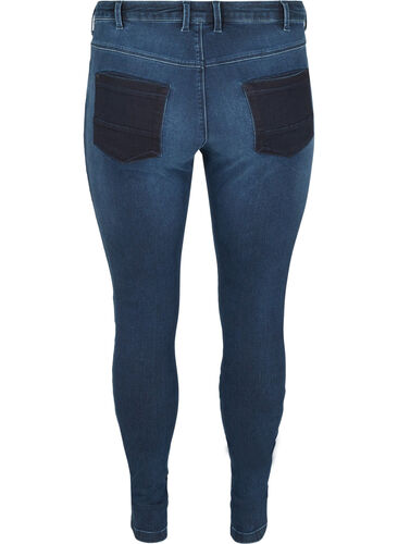Super slim Amy jeans med høyt liv, Dark blue, Packshot image number 1