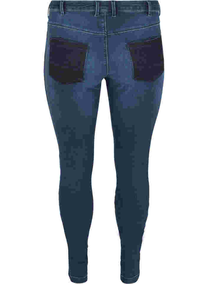 Super slim Amy jeans med høyt liv, Dark blue, Packshot image number 1