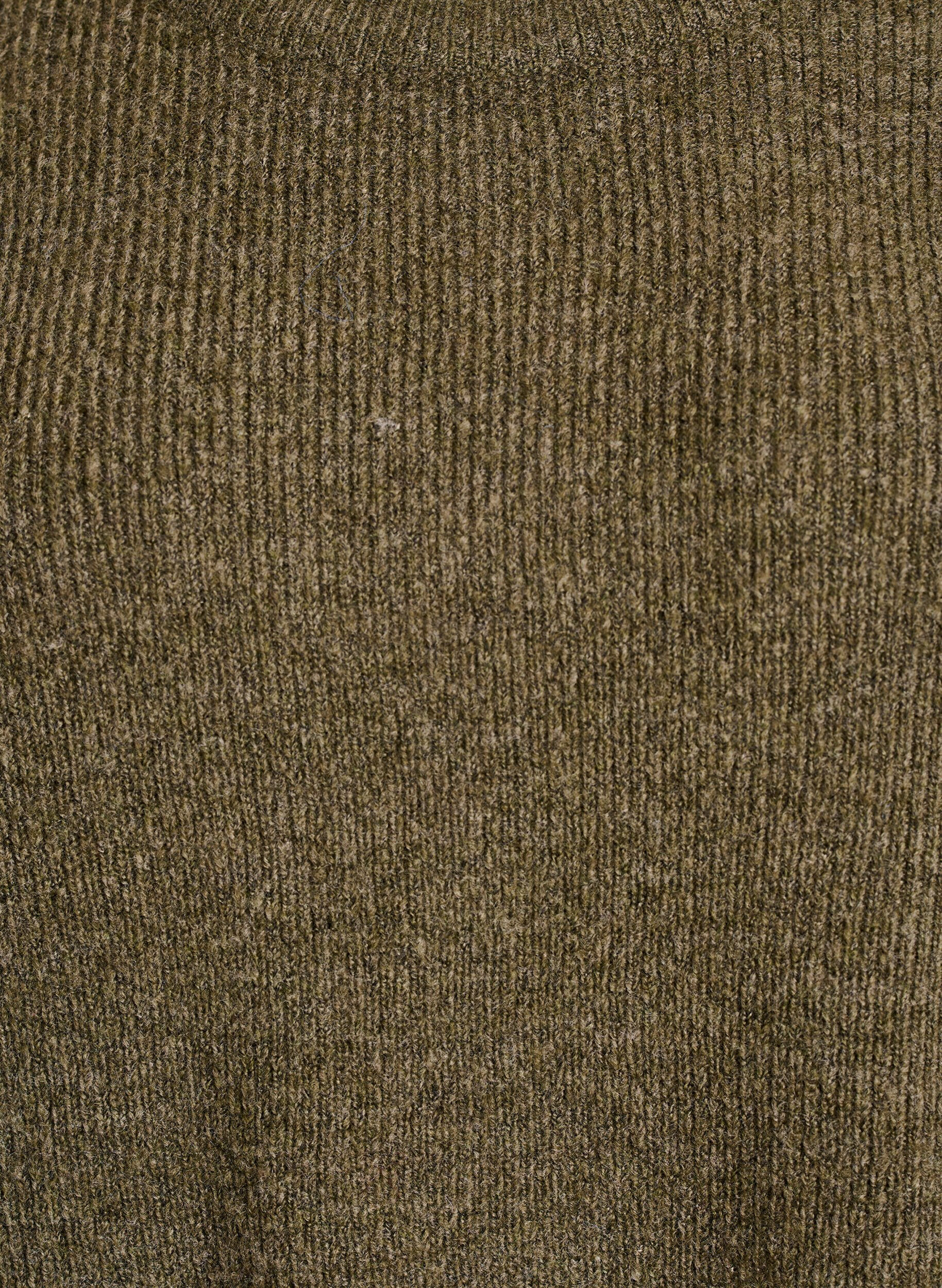 Zizzi Melert strikkebluse med rund hals, Gr&oslash;nn, Packshot image number 2