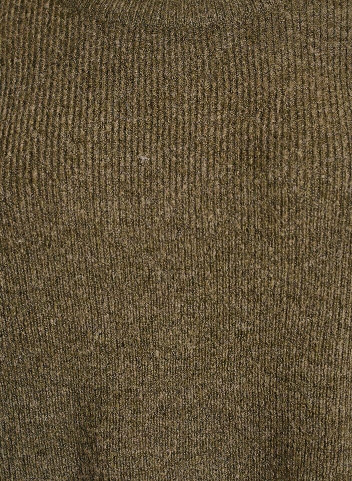 Melert strikkebluse med rund hals, Grønn, Packshot image number 2