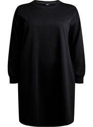 Knelang genserkjole med frynser, Black