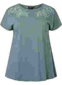 T-skjorte i Bomull med mønsterdetalj