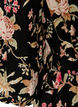 Blomstrete kjole i lin og viskose med empire-linje, Svart, Packshot image number 3