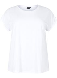 Kortermet T-skjorte i bomullsblanding, Bright White