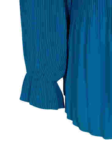 Bluse i plissé med V-hals, Skydiver, Packshot image number 3