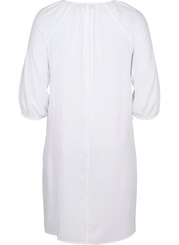 Kjole i viskose med V-hals, Bright White, Packshot image number 1
