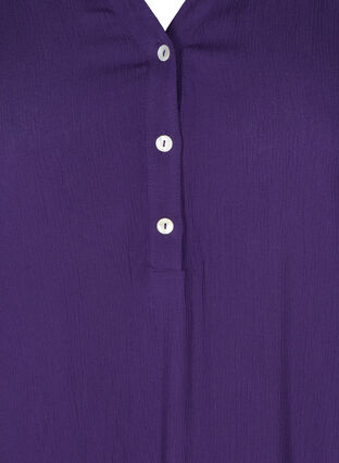 Viskosetunika med V-hals og knapper, Purple, Packshot image number 2