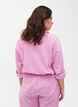 Skjortebluse med knappelukking i bomull-lin-blanding, Rosebloom, Model image number 1