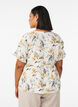 Bluse i lin og viskose med V-hals og knappelukking, Hvit, Model image number 2