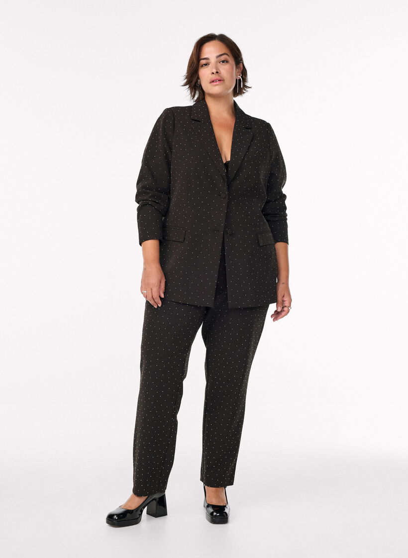 Blazer med rhinesteiner, Svart, Model image number 1