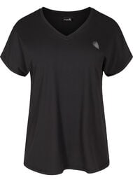 Løstsittende trenings-t-skjorte med V-hals, Black