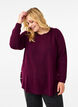 Strikket bluse med perledetaljer, Potent P. Black Mel., Model image number 0