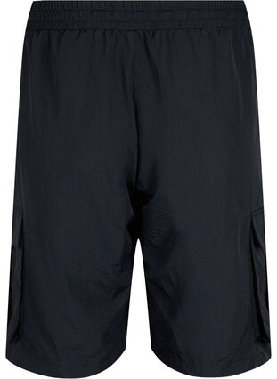 Shorts med høy midje og cargo-lommer, Black, Packshot image number 1
