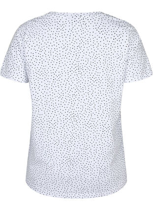 T-skjorte i bomull med striper og v-hals , B.White/Black Dot, Packshot image number 1