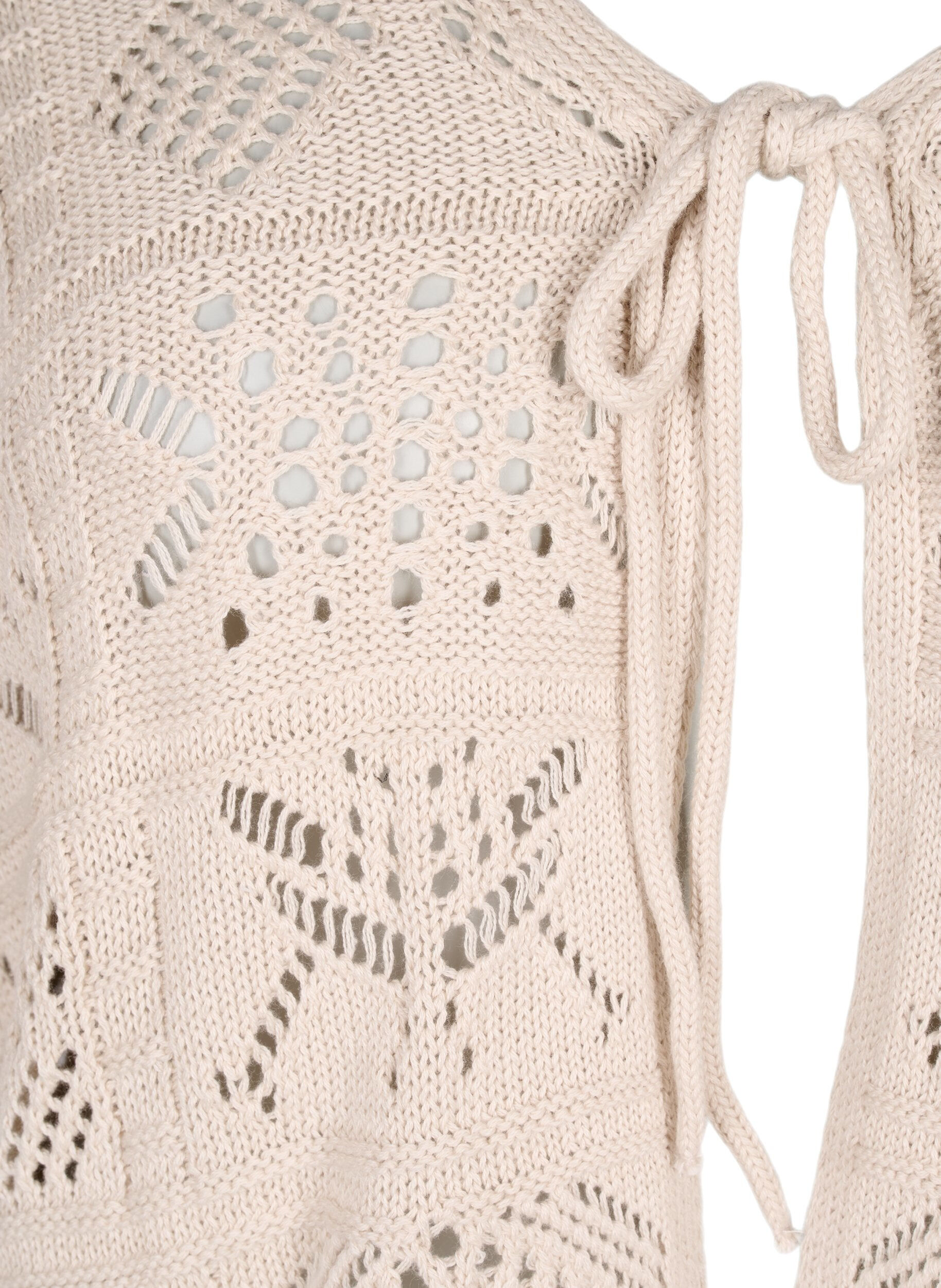 Zizzi Strikket cardigan med l&oslash;pesnor, Pumice Stone, Packshot image number 2