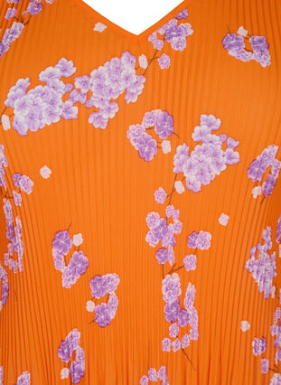 Blomstrete bluse i plissé, Exuberance Flower, Packshot image number 2