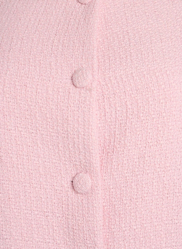 Boucl&eacute;-jakke med rysjedetaljer, Rosa, Packshot image number 2
