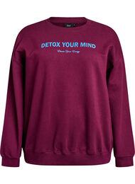 Genser med teksttrykk, Mauve Wine