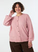 Cardigan i myk strikk med gullfargede knapper, Rosa, Model image number 0