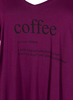 Nattkjole av bomull med trykk, D. Purple w. Coffee, Packshot image number 2