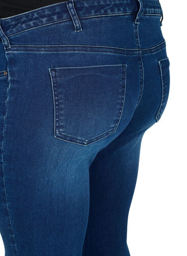 Jeggings til gravide i en bomullsmiks, Dark blue denim, Packshot image number 3
