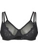 Bh med full dekning, blonder og mesh, Black, Packshot image number 0