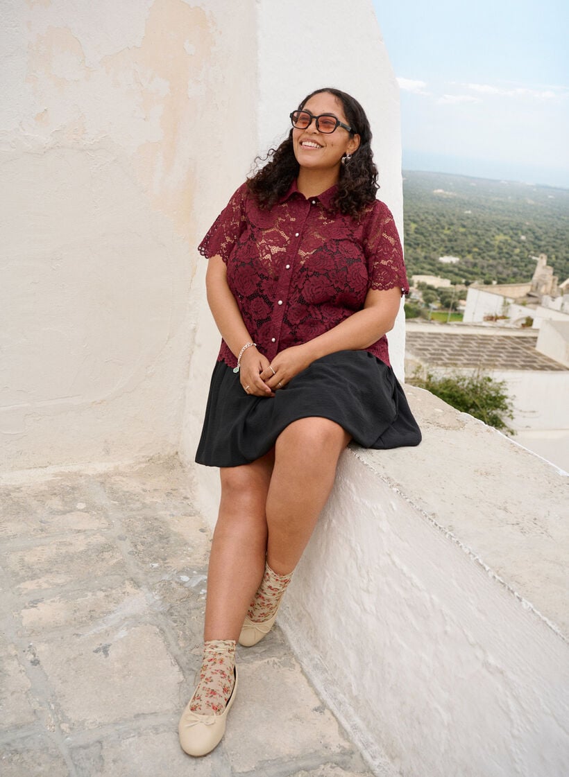 Kort ballongskj&oslash;rt med elastisk linning, Svart, Image image number 0