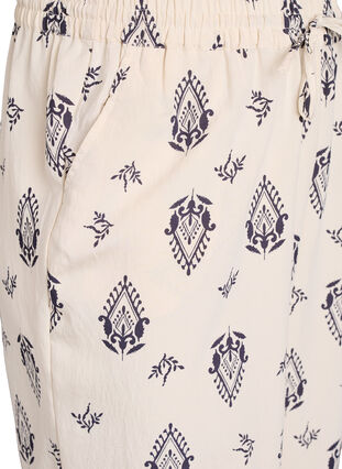 Zizzi Løs bukse med trykk og høy midje, Birch Black AOP, Packshot image number 2