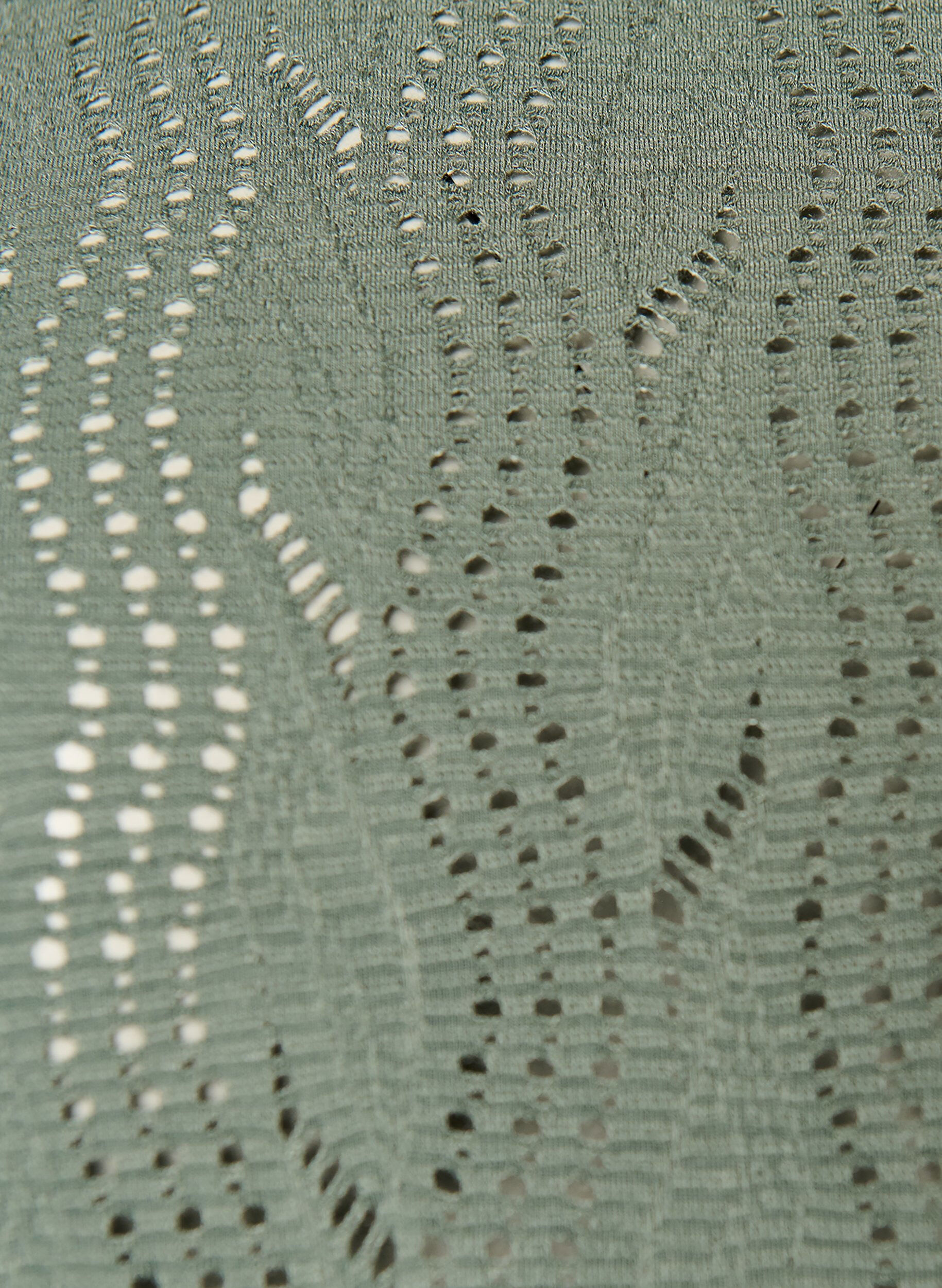 Zizzi Jersey T-skjorte med hullm&oslash;nster, Gr&oslash;nn, Packshot image number 2