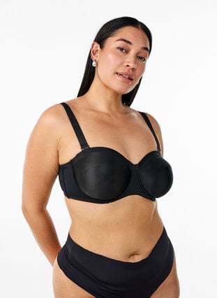Zizzi Stroppeløs bh med bøyler, Black, Model image number 0