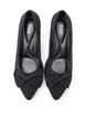 Wide fit - Pumps med sløyfe og rhinesteiner, Svart, Packshot image number 2