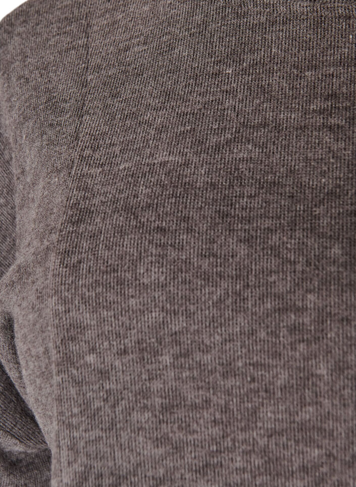 A-line jerseybluse med albuelange ermer, Gr&aring;, Packshot image number 2