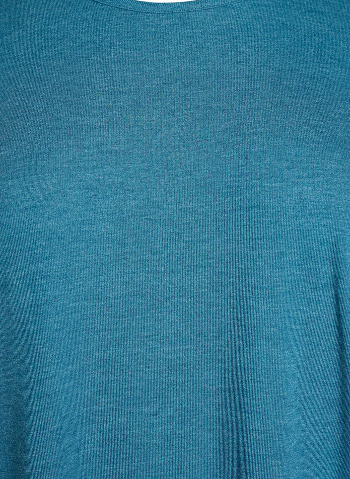 Jersey bluse med 3/4 ermer, Bl&aring;, Packshot image number 2