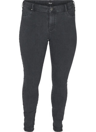 Zizzi Jeggings i bomullsblanding, Grey Denim, Packshot image number 0