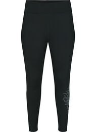 Treningstights med refleksmønster, Black w. Reflex