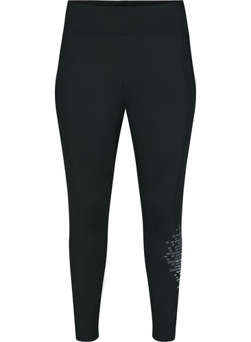 Treningstights med refleksmønster, Black w. Reflex, Packshot image number 0