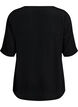 Kortermet bluse i viskose, Svart, Packshot image number 1