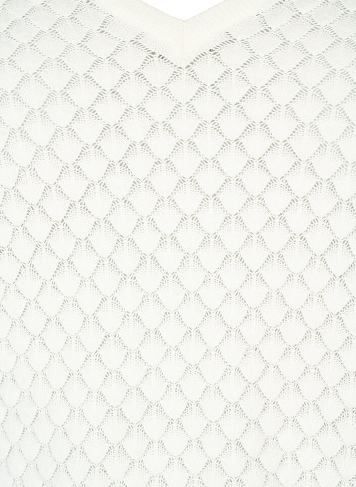 Strukturmønstret genser i økologisk bomull	, Cloud Dancer, Packshot image number 2