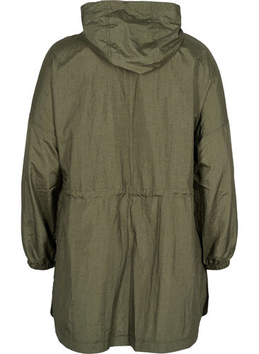 Lang anorak med hette og lommer, Grape Leaf, Packshot image number 1