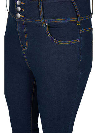 Super slim Bea jeans med ekstra høyt liv, Unwashed, Packshot image number 2